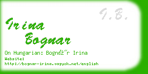 irina bognar business card